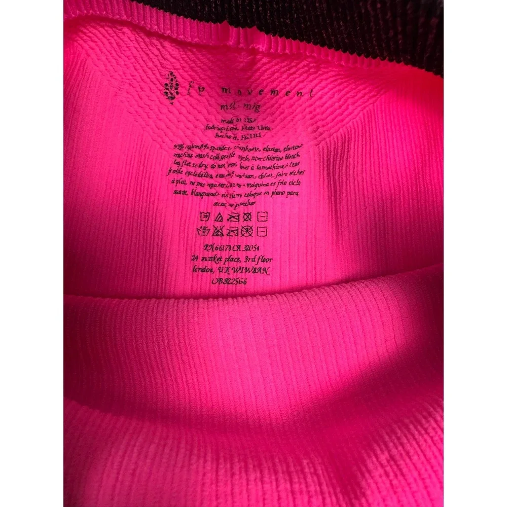 Free People Movement Neon Pink Ribbed Biker Shorts Seamless M/L